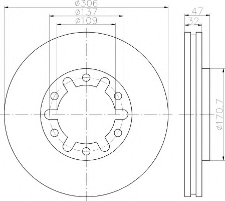 HELLA-PAGID Első féktárcsa 8DD355111-981