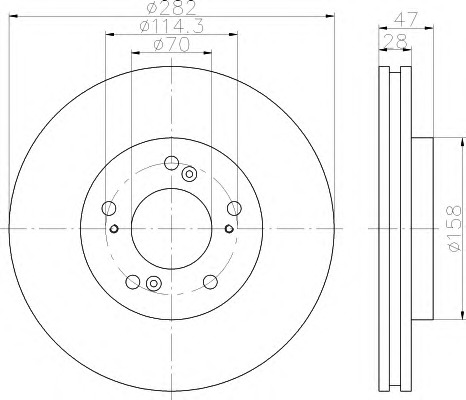 HELLA-PAGID Féktárcsa, mind 8DD355112-021