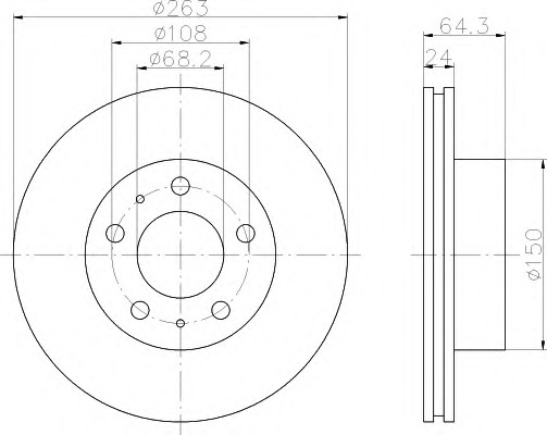 HELLA-PAGID Első féktárcsa 8DD355100-461