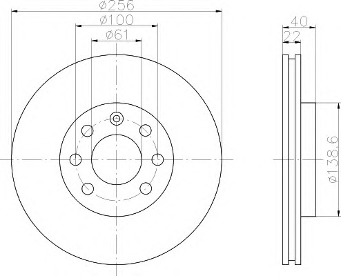 HELLA-PAGID Első féktárcsa 8DD355103-931