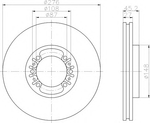 HELLA-PAGID Első féktárcsa 8DD355108-511