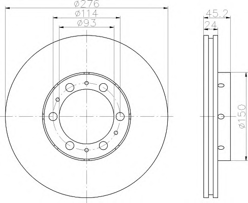 HELLA-PAGID Első féktárcsa 8DD355108-521