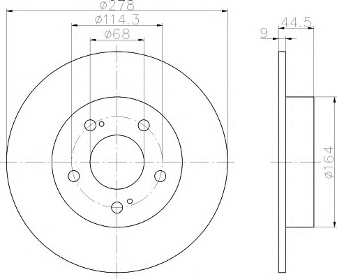 HELLA-PAGID Hátsó féktárcsa 8DD355108-541