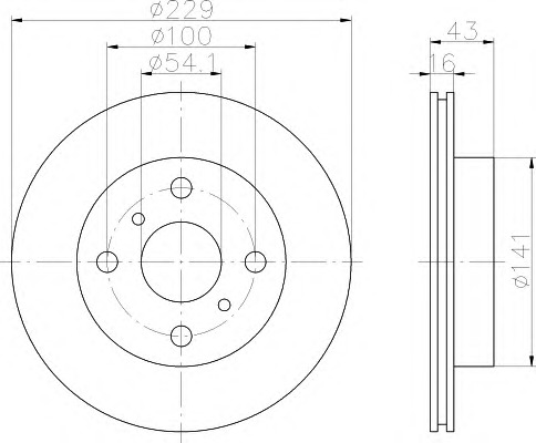 HELLA-PAGID Első féktárcsa 8DD355108-561