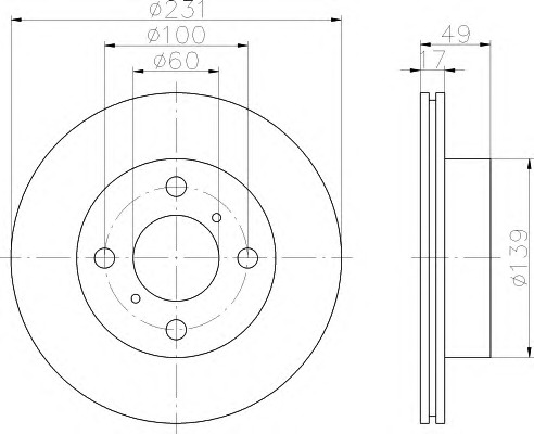 HELLA-PAGID Első féktárcsa 8DD355108-571