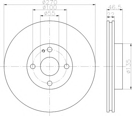 HELLA-PAGID Féktárcsa, mind 8DD355115-351