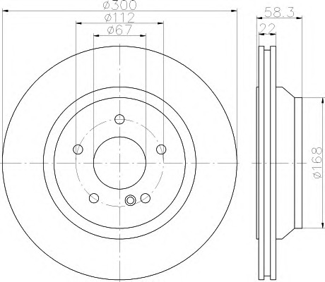 HELLA Féktárcsa, mind 8DD355122-021