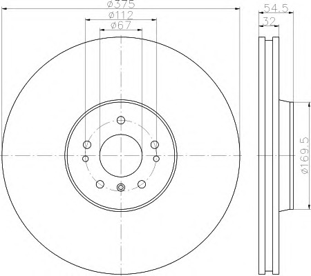 HELLA-PAGID Első féktárcsa 8DD355115-421