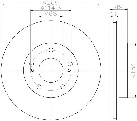 HELLA-PAGID Első féktárcsa 8DD355115-641