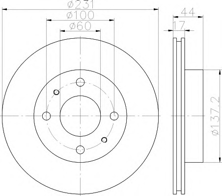 HELLA-PAGID Első féktárcsa 8DD355115-651