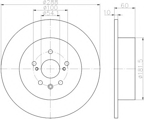 HELLA-PAGID Hátsó féktárcsa 8DD355115-661