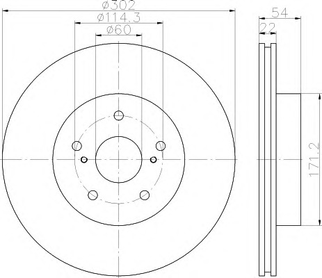 HELLA-PAGID Első féktárcsa 8DD355115-751