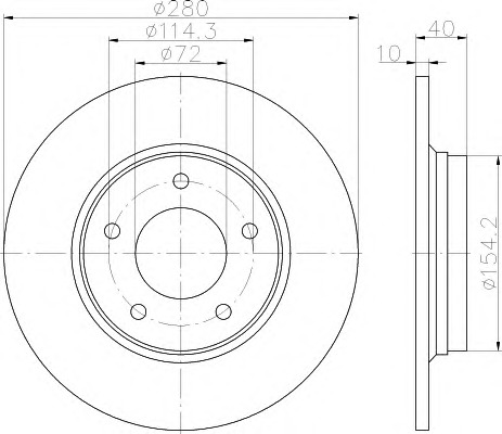 HELLA-PAGID Hátsó féktárcsa 8DD355115-831