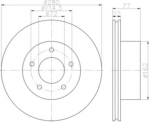 HELLA-PAGID Első féktárcsa 8DD355115-901