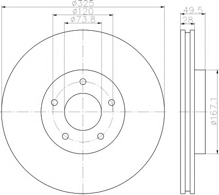 HELLA-PAGID Első féktárcsa 8DD355115-951