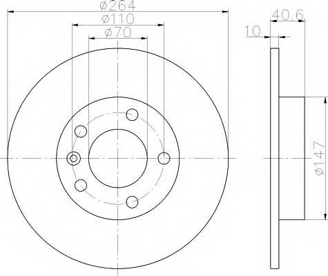 HELLA-PAGID Hátsó féktárcsa 8DD355116-021