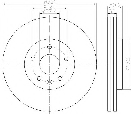 HELLA Első féktárcsa 8DD355121-581