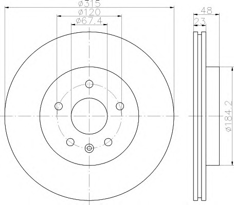 HELLA-PAGID Hátsó féktárcsa 8DD355116-061