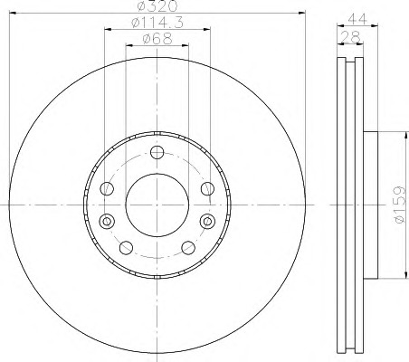 HELLA-PAGID Első féktárcsa 8DD355116-141