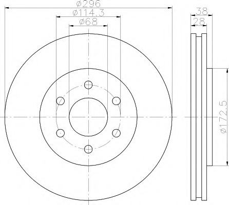 HELLA-PAGID Első féktárcsa 8DD355116-381