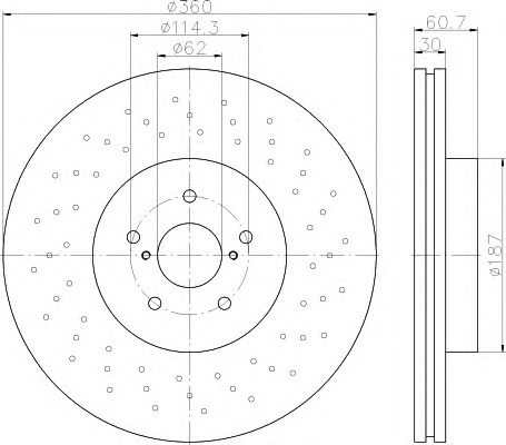 HELLA-PAGID Első féktárcsa 8DD355116-391