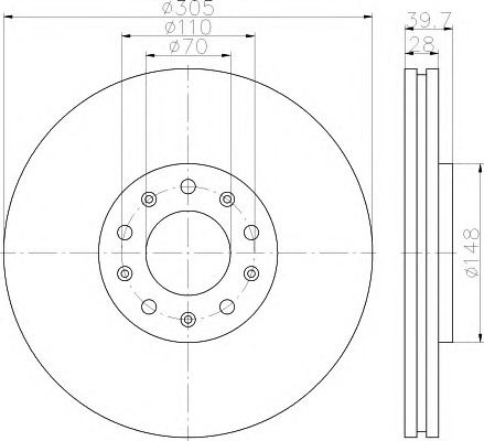 HELLA-PAGID Féktárcsa, mind 8DD355116-641