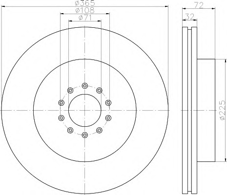 HELLA-PAGID Első féktárcsa 8DD355116-851