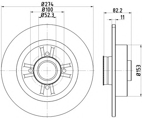 HELLA-PAGID Hátsó féktárcsa 8DD355116-861