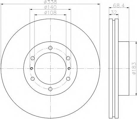 HELLA-PAGID Első féktárcsa 8DD355116-891