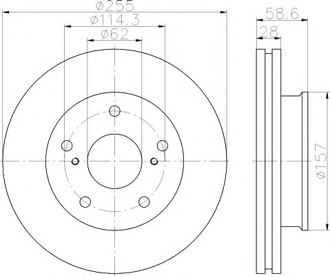 HELLA-PAGID Első féktárcsa 8DD355117-001