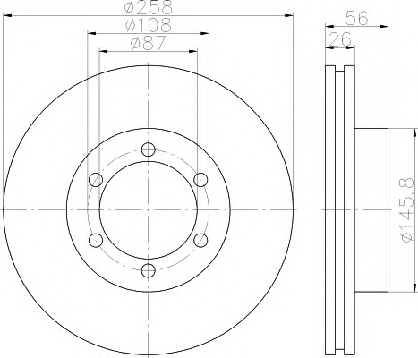 HELLA-PAGID Első féktárcsa 8DD355117-041