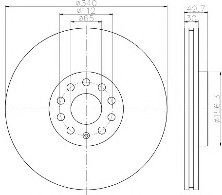 HELLA Első féktárcsa 8DD355121-921