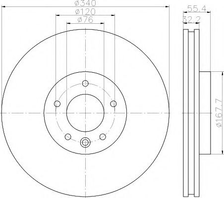 HELLA-PAGID Első féktárcsa 8DD355117-251