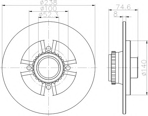 HELLA-PAGID Hátsó féktárcsa 8DD355117-311