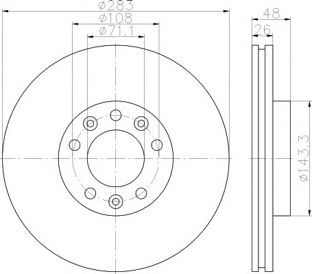 HELLA-PAGID Első féktárcsa 8DD355117-341