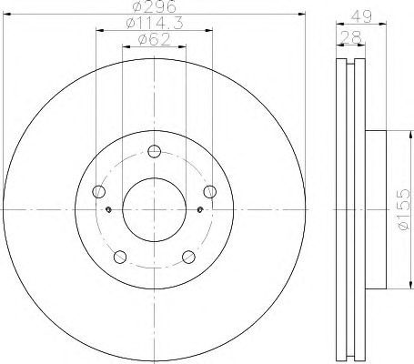 HELLA-PAGID Első féktárcsa 8DD355117-431