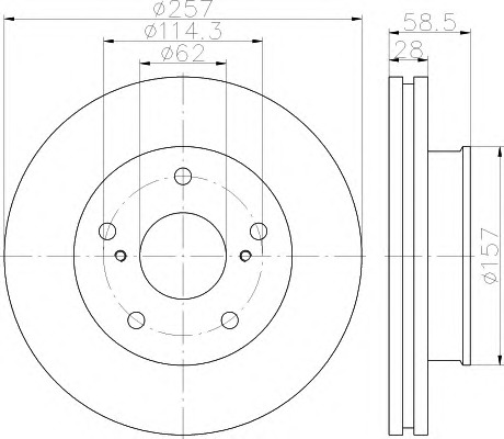 HELLA-PAGID Első féktárcsa 8DD355117-821