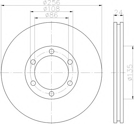 HELLA-PAGID Első féktárcsa 8DD355117-701