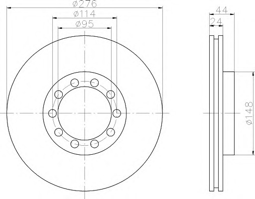 HELLA-PAGID Első féktárcsa 8DD355117-571