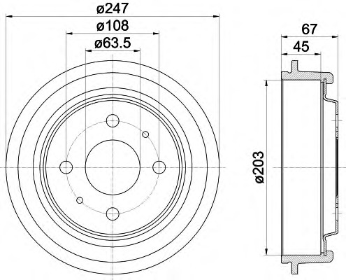 HELLA-PAGID Fékdob 8DT355300-101