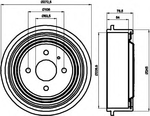 HELLA-PAGID Fékdob 8DT355300-131