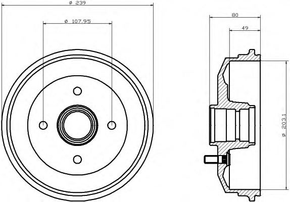 HELLA-PAGID Fékdob 8DT355300-171