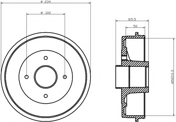 HELLA-PAGID Fékdob 8DT355300-241