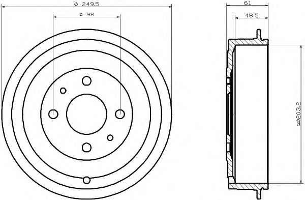 HELLA-PAGID Fékdob 8DT355300-301