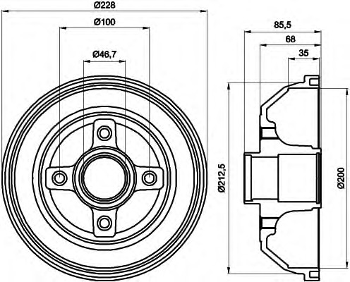 HELLA-PAGID Fékdob 8DT355300-401