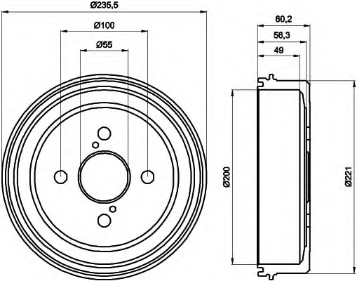 HELLA-PAGID Fékdob 8DT355300-511