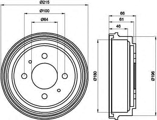 HELLA-PAGID Fékdob 8DT355300-531