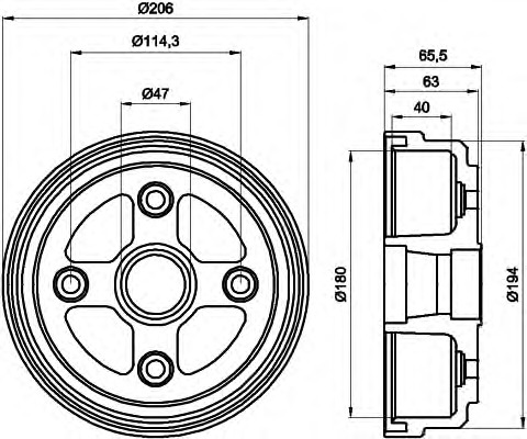 HELLA-PAGID Fékdob 8DT355300-541