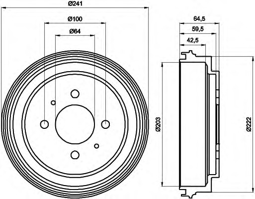 HELLA-PAGID Fékdob 8DT355300-551