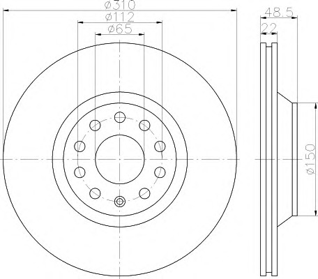 HELLA Féktárcsa, mind 8DD355121-911